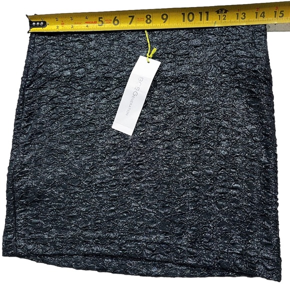 Lot Of 2 BCBGeneration Mini Skirts NWT Women’s Sz S Blue Velvet + Black Metallic - Picture 7 of 13